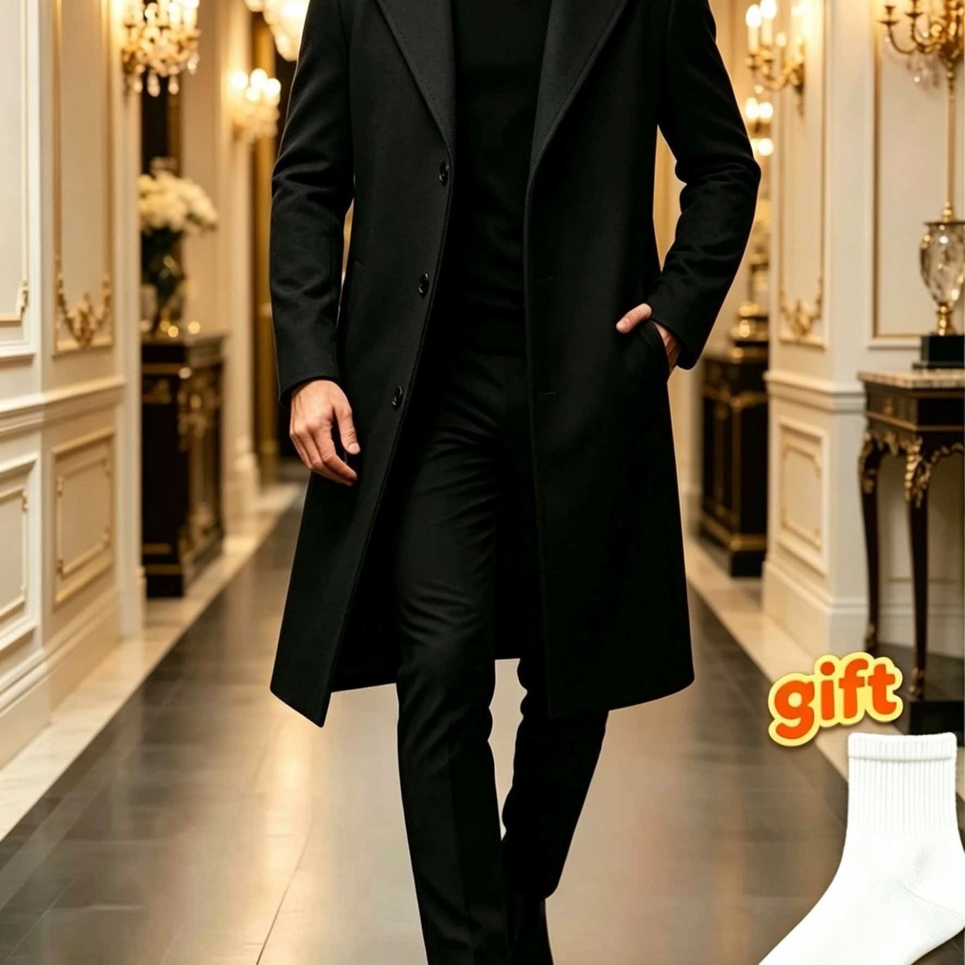 TEMU 2026 Christmas Gift Autumn Winter New European Size Men's Urban Mature Administrative Meeting Wedding Date Birthday Party Holiday Texture Solid
