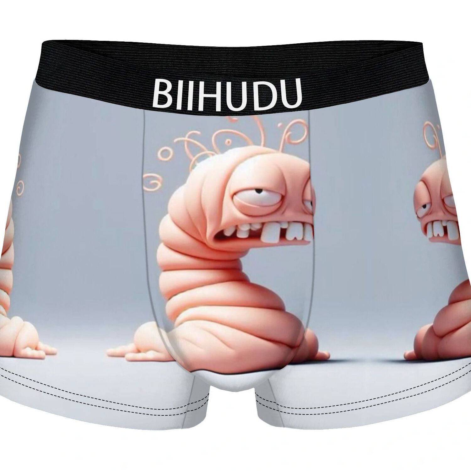 TEMU 1pc Tired Out Worm With Big Eyes Underpants Homme Panties Men's Underwear Sexy Shorts Boxer Briefs