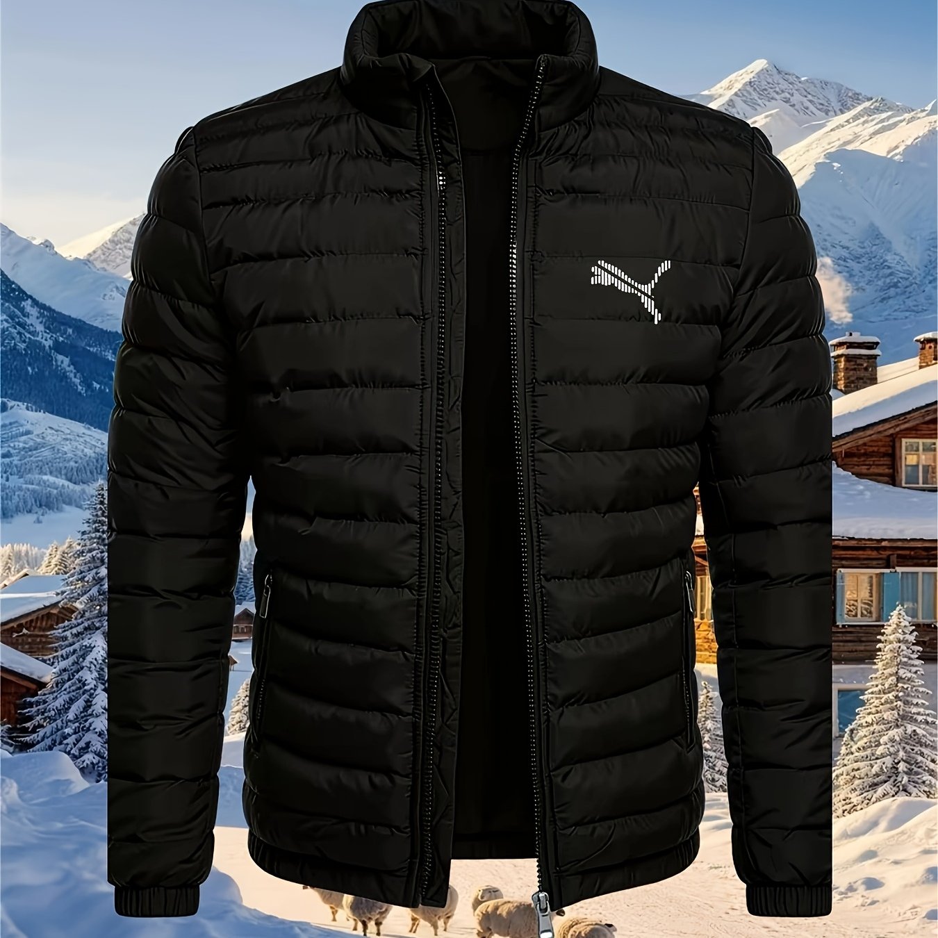 TEMU Men's Thickened Jacket, Winter Warm Long Sleeve Top, Small Stand Collar Jacket, Warm Clothing, Casual And Comfortable, Best Gift For Halloween