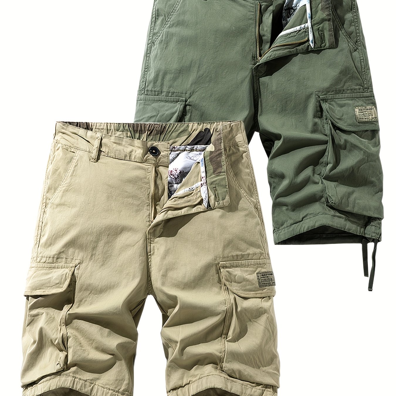 Image of Set Of 's American Streetwear Outdoor Trendy Multi-pocket Cargo Shorts 3218