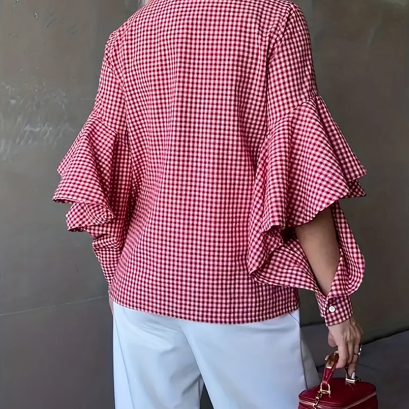 TEMU Chemise à carreaux à manches longues pour femme grande taille, un choix idéal pour et les en toutes