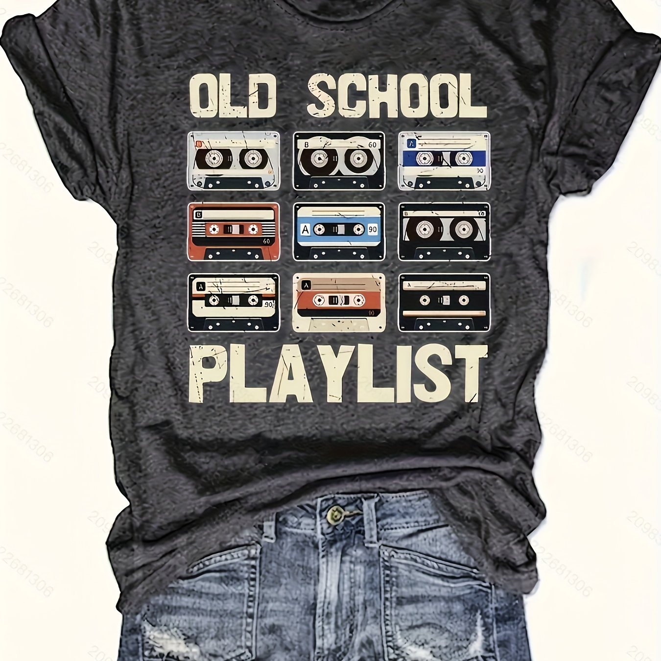 TEMU Chic Alphabet-print Tee - Versatile, & Comfortable, Women's Casual T-shirt