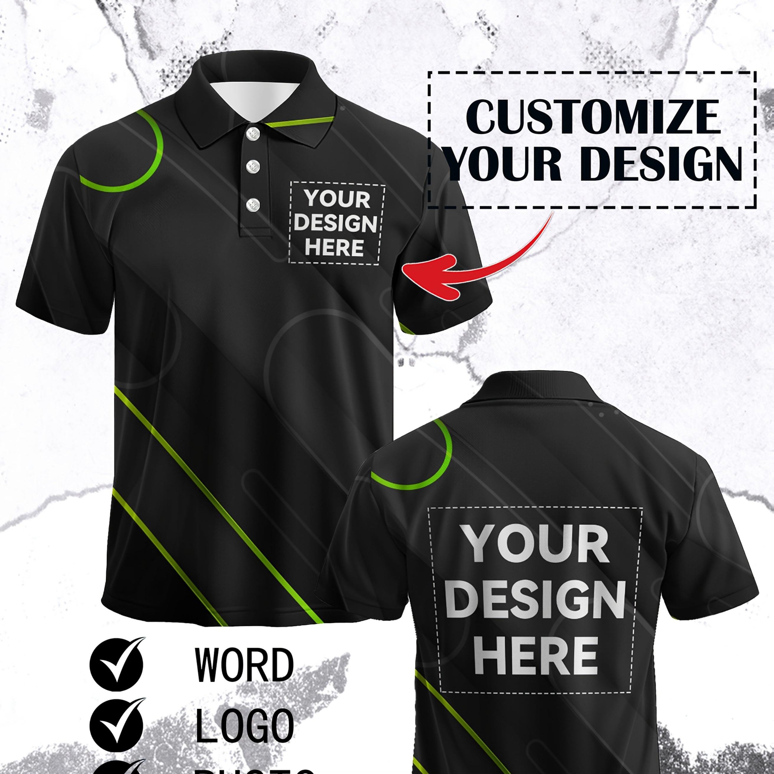 TEMU Custom Men's Shirts - Personalized Name/logo/photo Customization, Breathable Polyester Fabric, Self- Colors And Designs - Corporate Events, Team