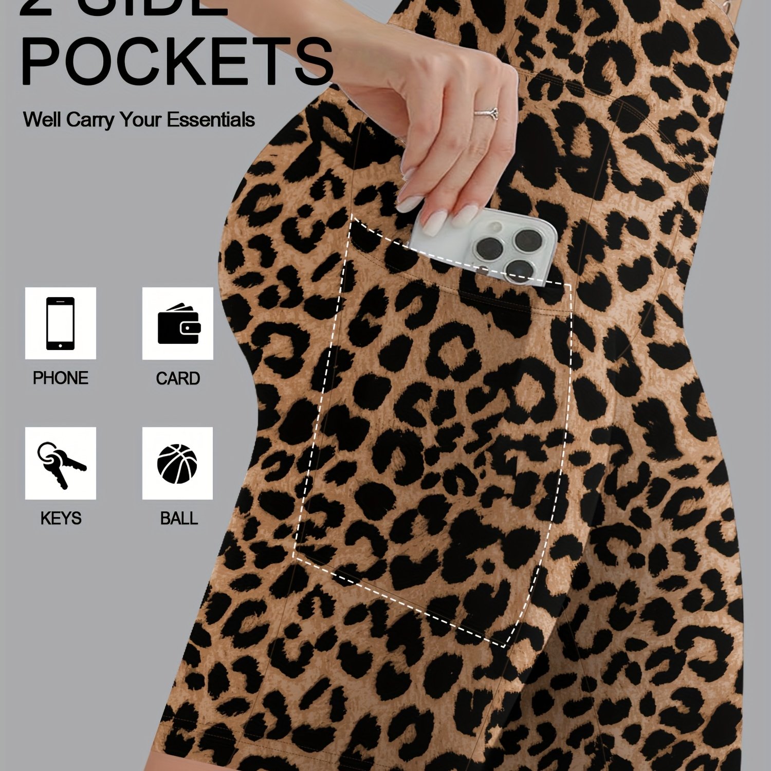 Image of Summer Fashion Leopard Print High-waisted Five-pocket Pants, Suitable For Sports And Outdoor Wear