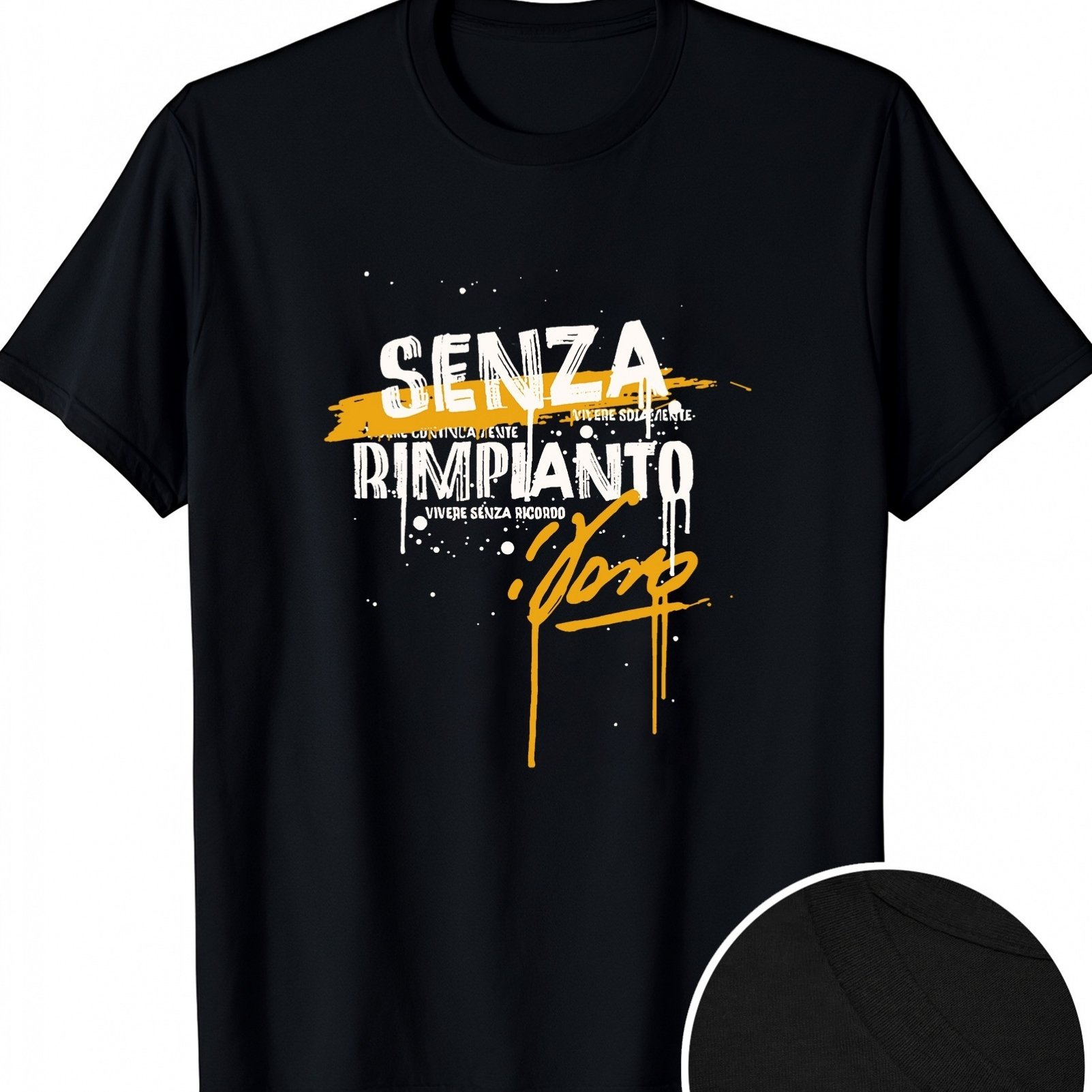 TEMU Rossi Italian Music Icon T-shirt - Unisex Crew Neck Tee With Iconic & Italian Text, Short Sleeve Casual Shirt Suitable For , Durable Wear For