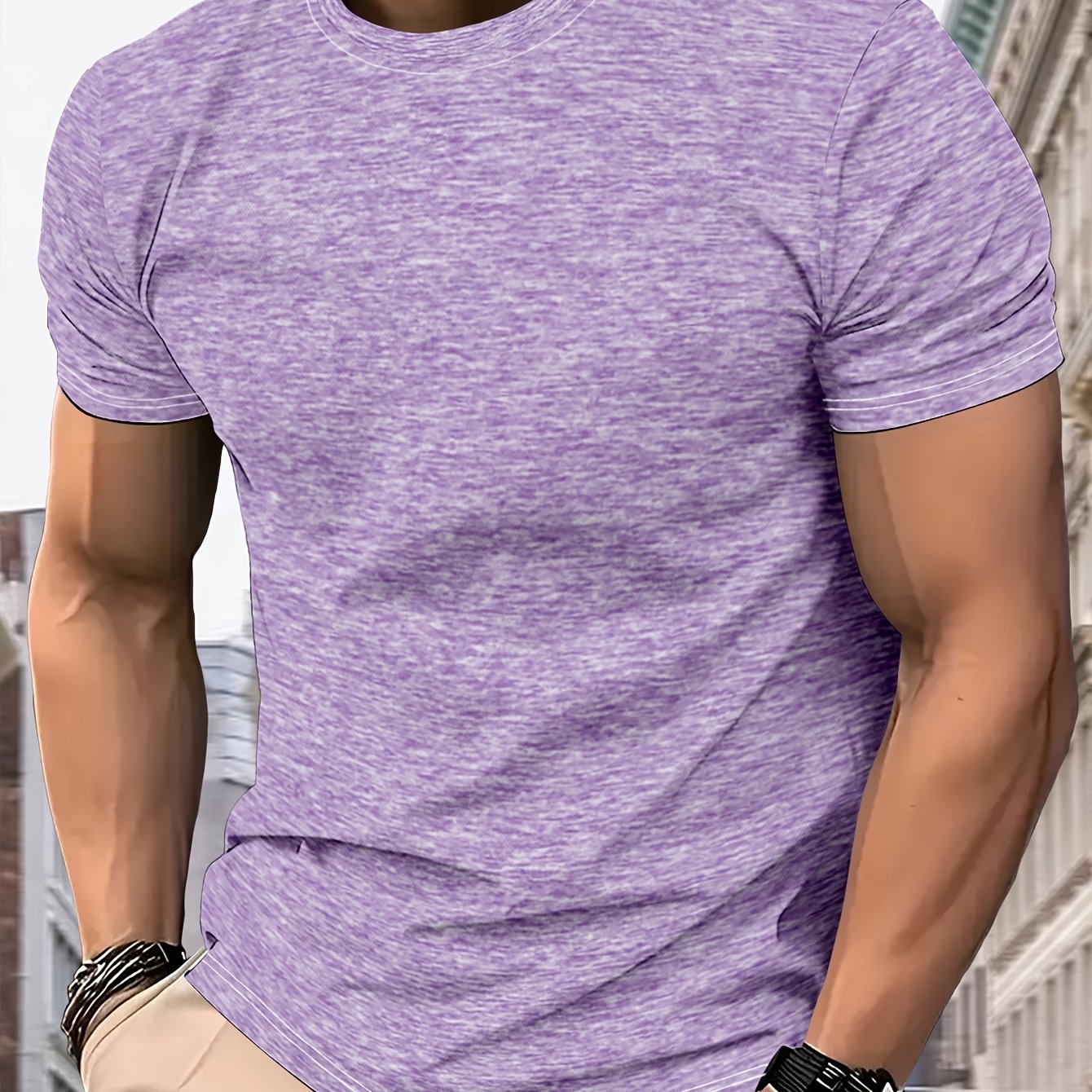 TEMU T-shirt décontracté à col rond pour homme, confortable et idéal pour /été, manches courtes, course , haut de sport pour course de nuit
