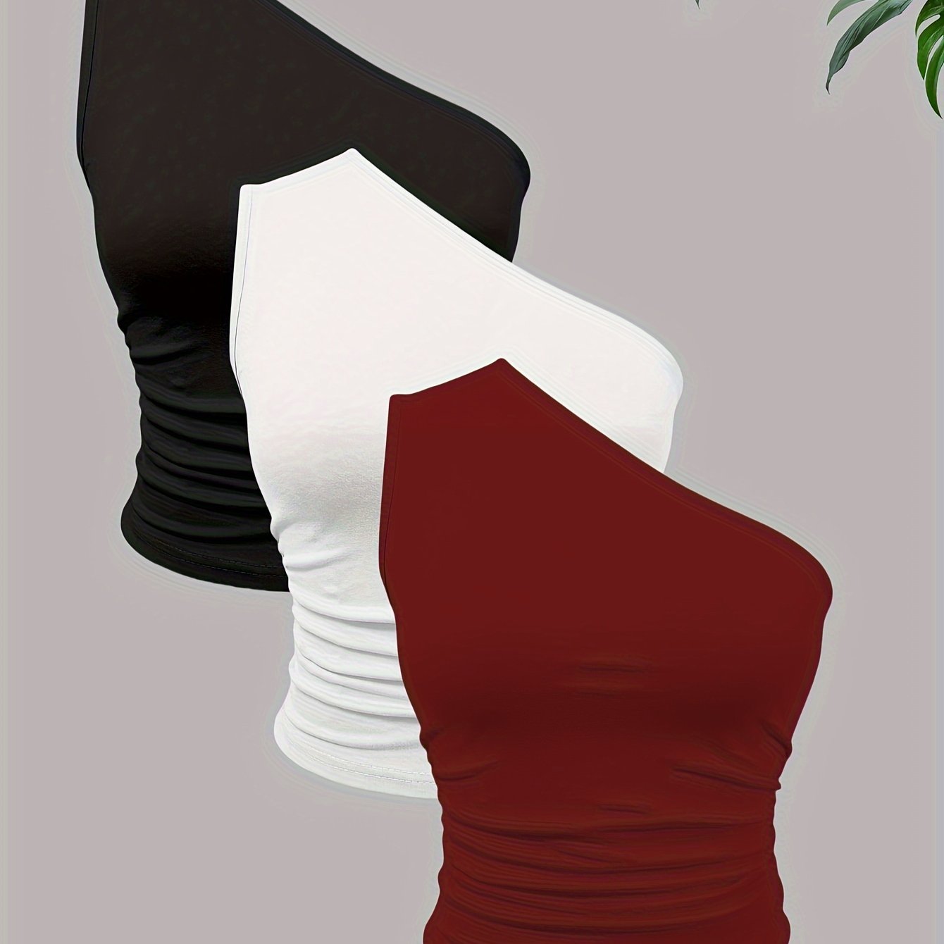 Image of Versatile Solid Color Women's Casual Vest Three-piece Set