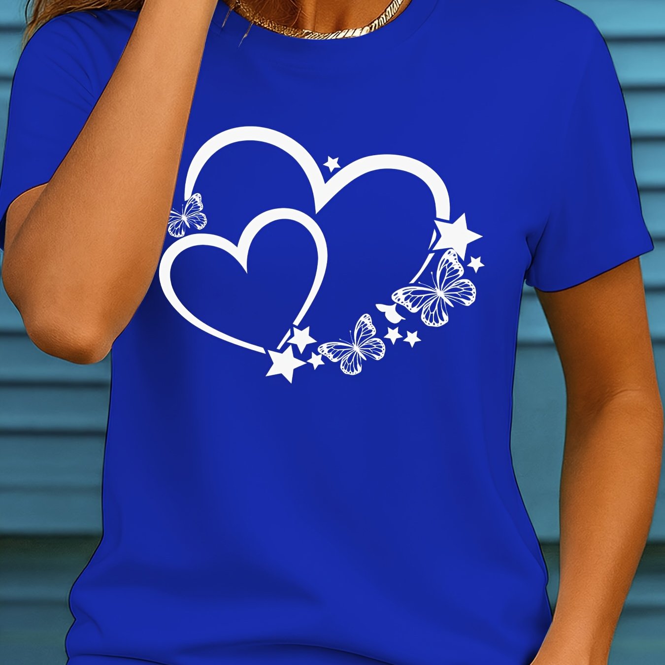 TEMU Soft And Breathable Sweet T-shirt - Women's Summer Casual Round Neck Short-sleeved T-shirt, Ii 1295