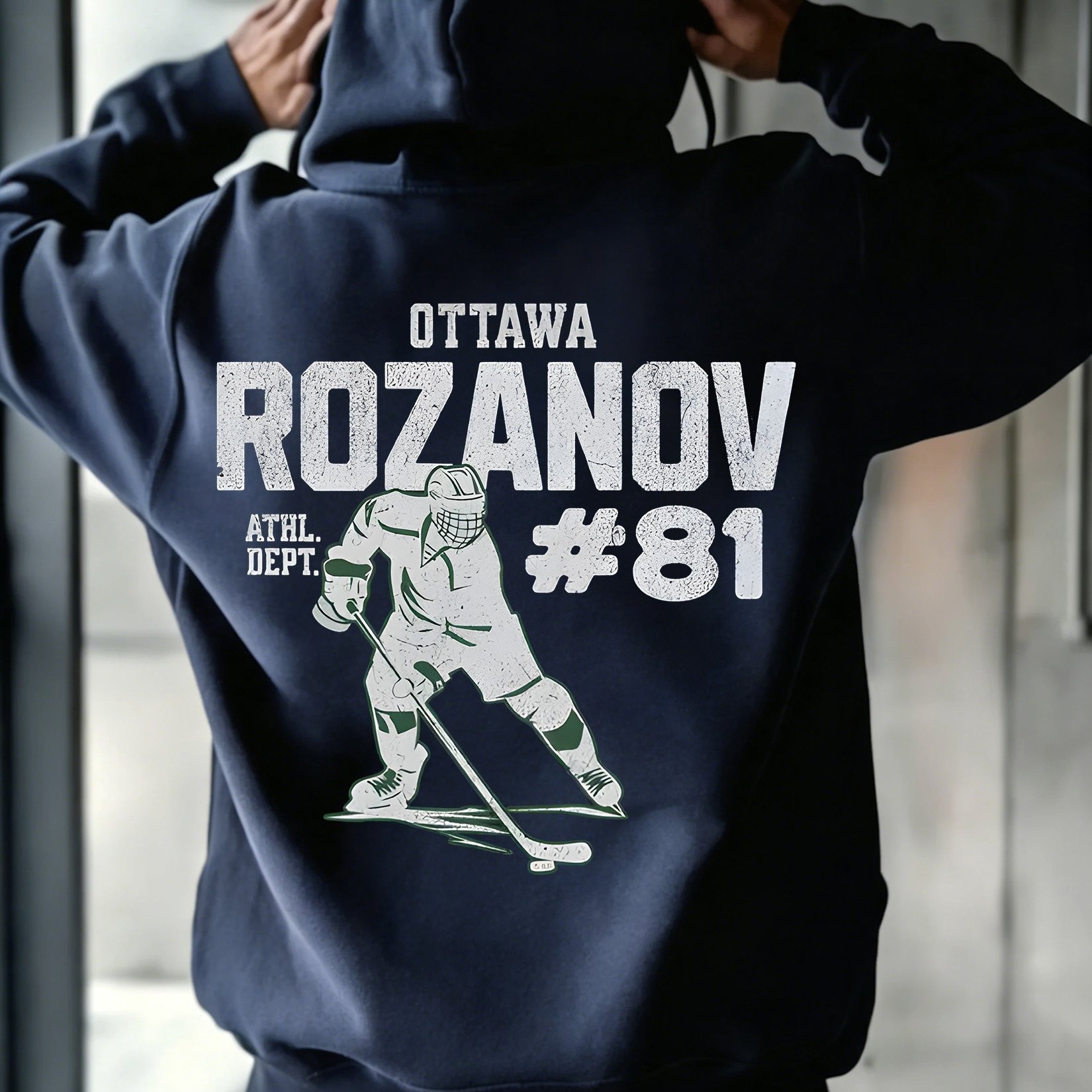 Image of Men's Hoodie Featuring Innovative Puck Graphic Designs, Made From High-quality Knitted. This Casual Hoodie Boasts A Geometric Pattern, Drawstring, And A Regular Fit Suitable For