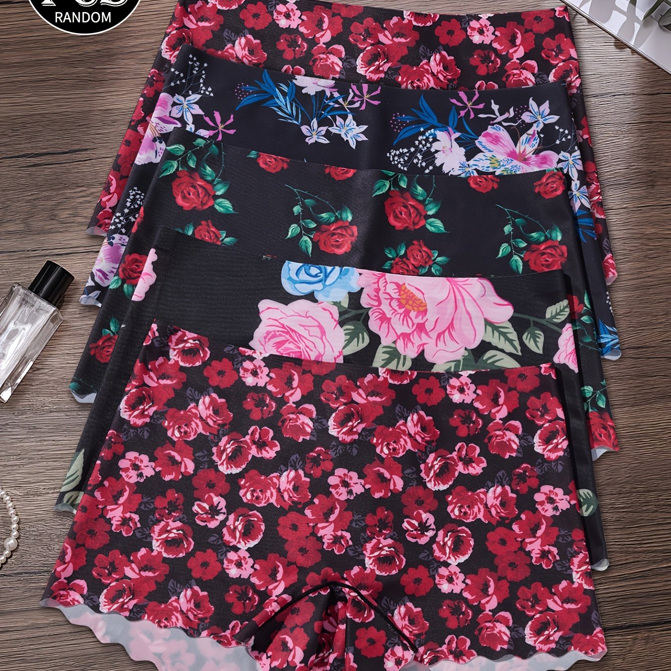 TEMU Random 5pcs Seamless Anti-embarrassment Anti-flashing Print Safety Panties, High-quality Smooth Fabric, Comfortable, Skin-friendly, And