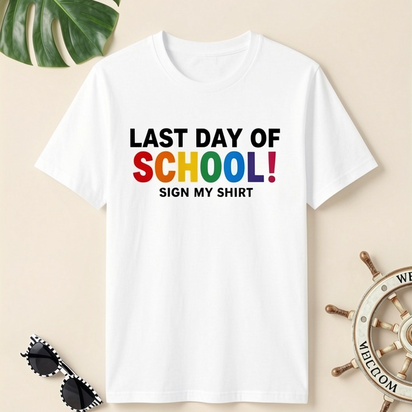 Image of New Boys' Of School Pattern T-shirt - Black Casual Short-sleeved Color Printing, Breathable Summer Outdoor Activities And School Celebration Shirt, Youth Top, , Men's T-shirts