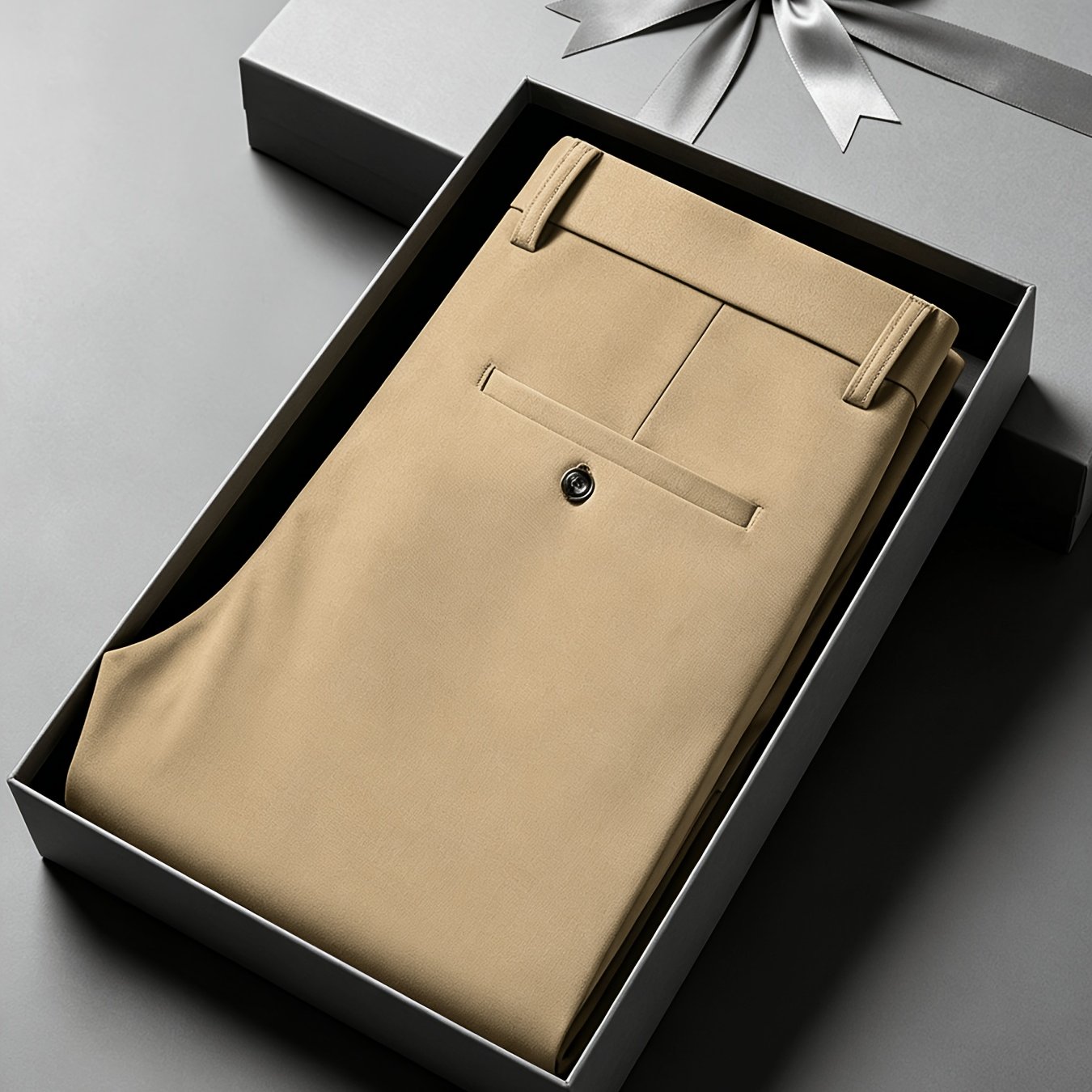 TEMU Pantalones de vestir para hombre, ligeros y prémium de color liso, tela elástica cómoda y sin planchar, pantalones de vestir con botones y