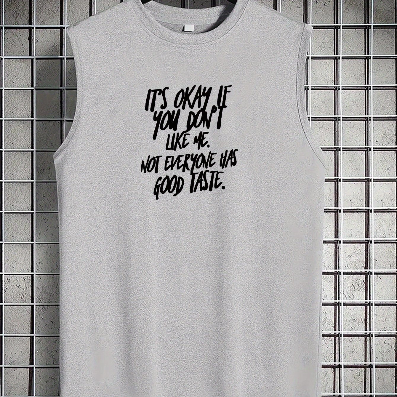TEMU Spring/summer Vest, Trendy Printed Men's Youth Round Neck Casual Versatile Top