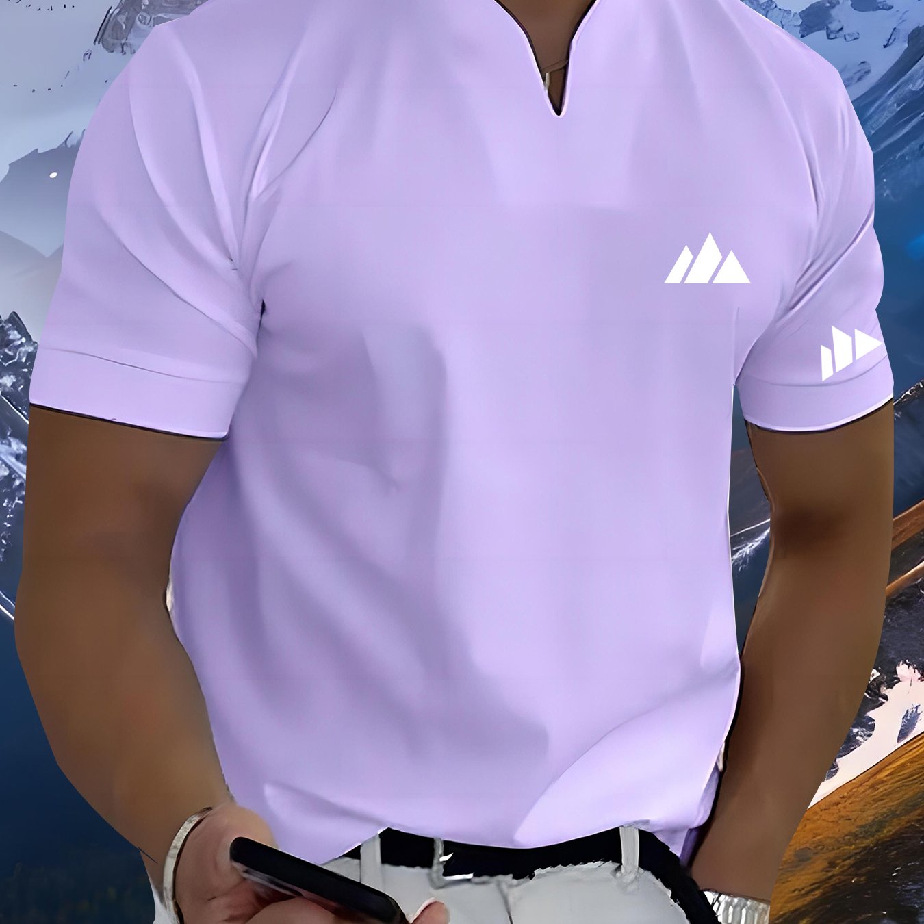 TEMU T-shirt da a maniche corte con scollo a V, e per e il business, qualit�, moda 2026