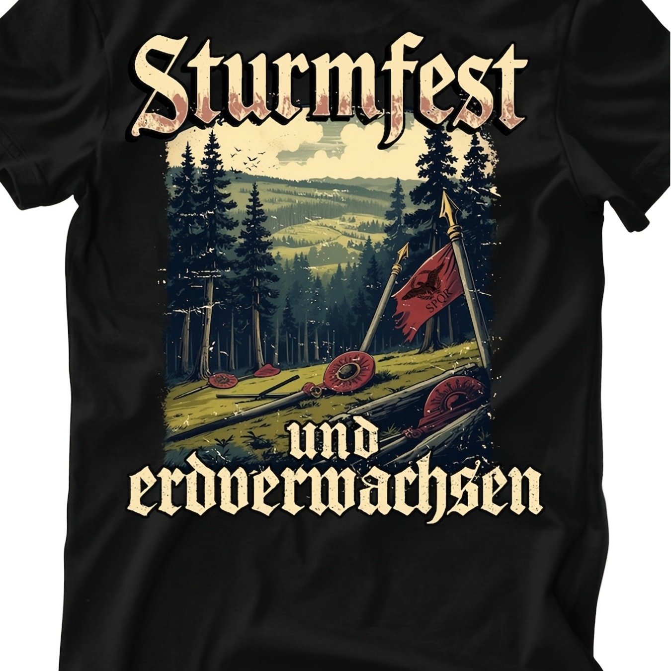 Lower Saxony Homeland T-shirt - Fb Logo Print, Casual Round Neck Tee With German Region Design, Fit For Casual Attire