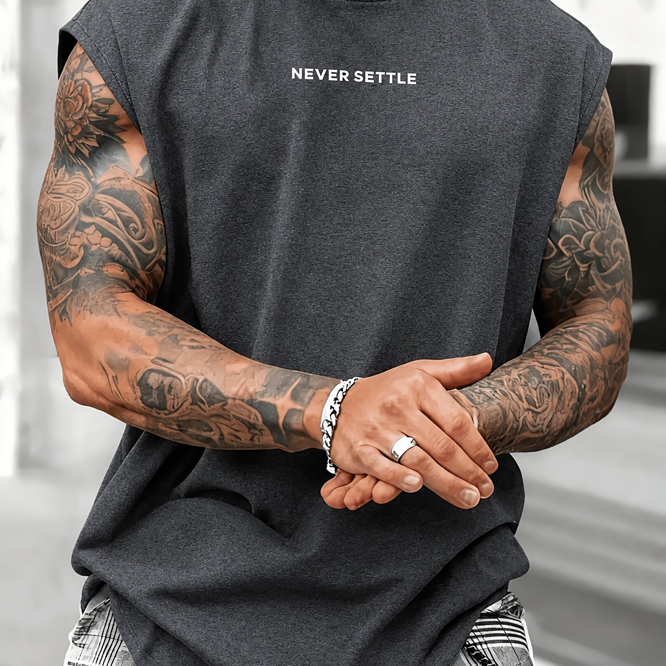 TEMU Men' & Women' Minimalist "" Slogan Sleeveless Vest - Oversized Loose Fit Unisex Vest Suitable For Gym, Streetwear, Casual Wear, Machine Washable
