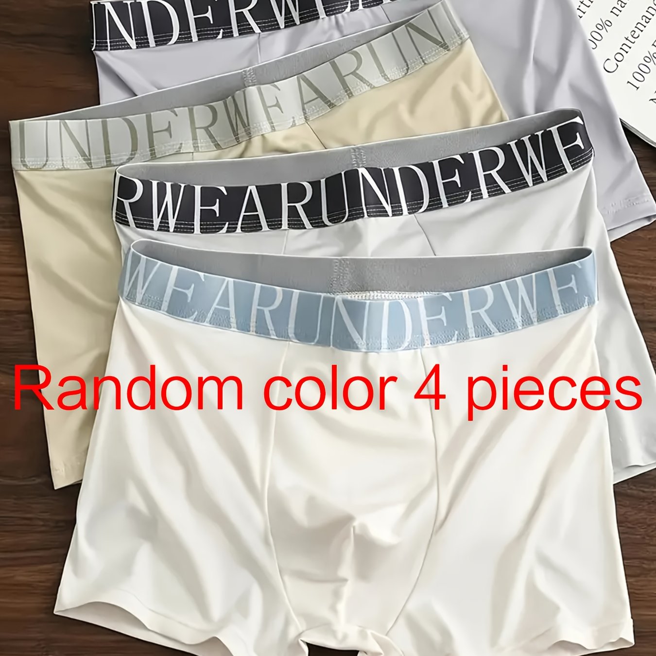 TEMU Random 4pcs Breathable Soft Men&;s Boxer Briefs, Men&;s Underwear, Men&;s Style Shorts, Stretchy And Comfortable, Men&;s Undergarments, Perfect