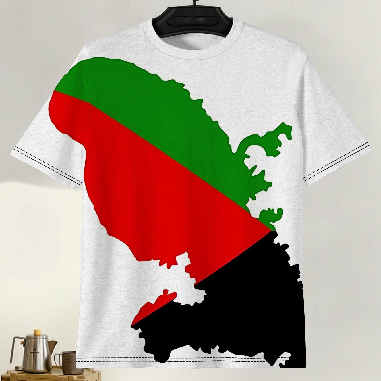 TEMU T-shirt d'été à manches courtes pour homme avec imprimé intégral du drapeau de la Martinique