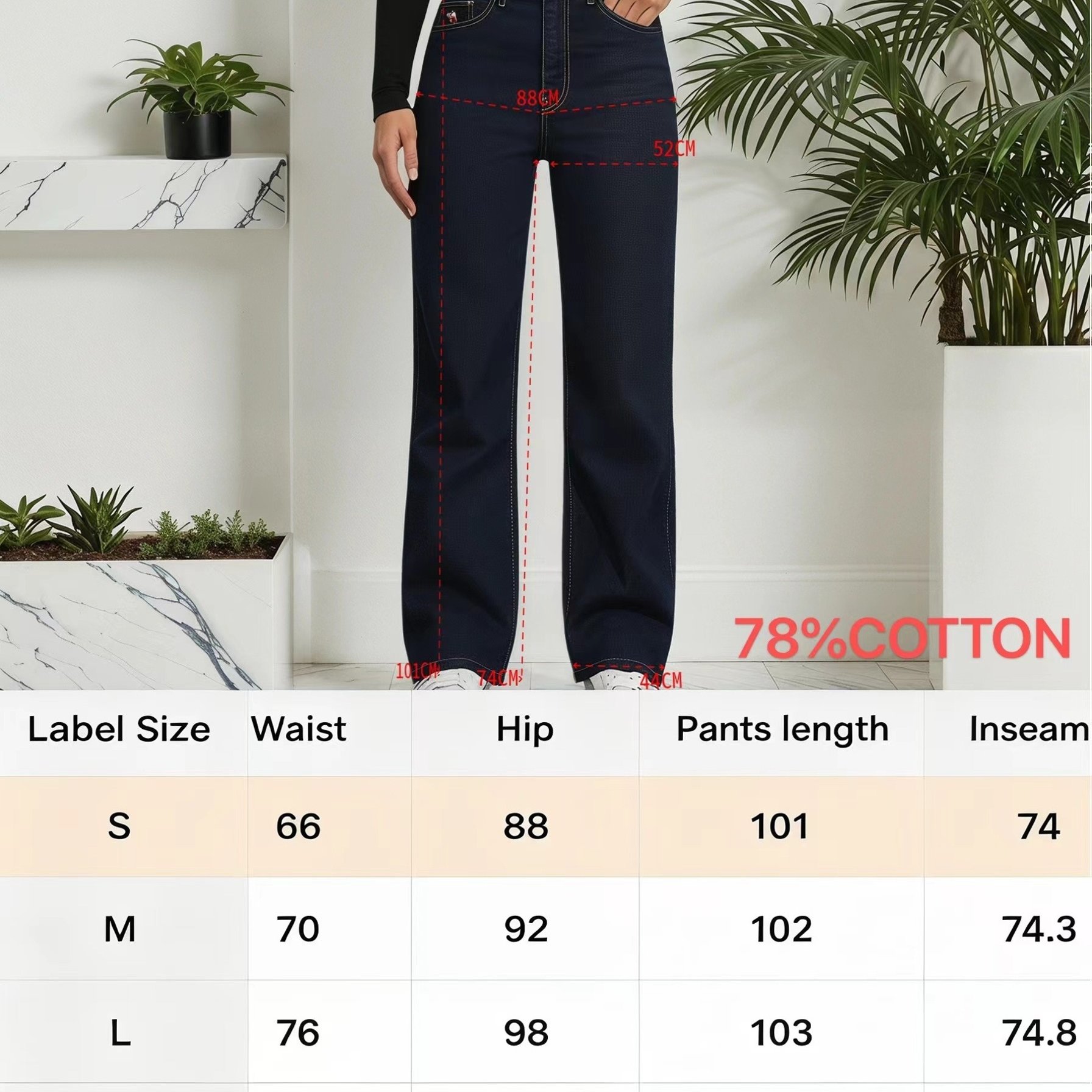 Ladies' Fashionable And Versatile Cherry Embroidered Trousers With On The Front Pockets, Slim Fit, Korean Style Outfit Denim Jeans
