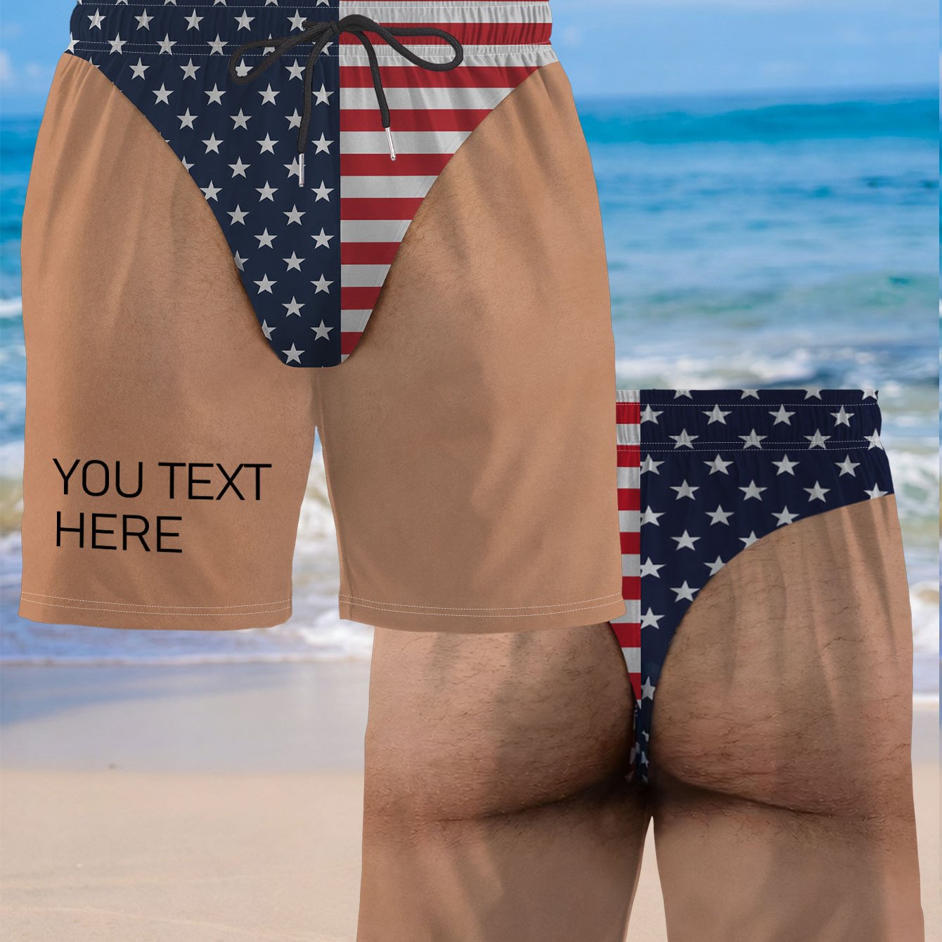 TEMU Customized Men's Beach Shorts - Creative Printed Perfect Gift For Men, Fun Party Present Swimming Pool, Spring, Casual, Outdoor, Breathable