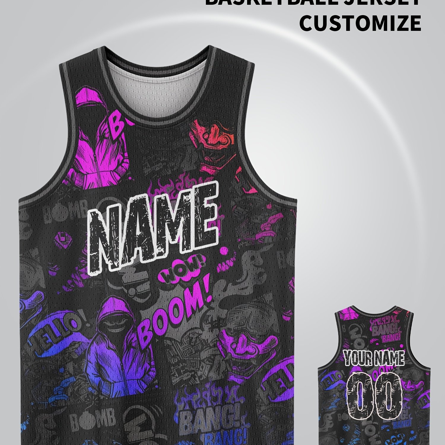TEMU 2025 Group Personalization Name And Number, Basketball Vest Sportswear Breathable Quick Drying , Personalized Gathering Summer Party