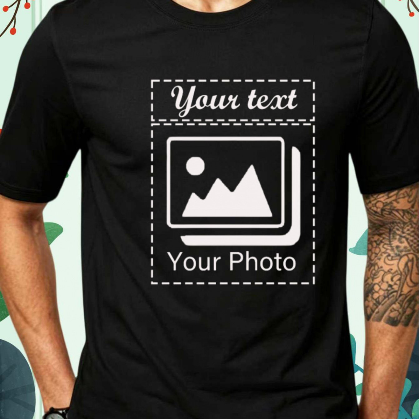TEMU Customizable T-shirt - Add Your Own Photo/selfie, Soft And Breathable Fabric, Casual Crew Neck Short Sleeves, An Ideal Gift For Men And Women,