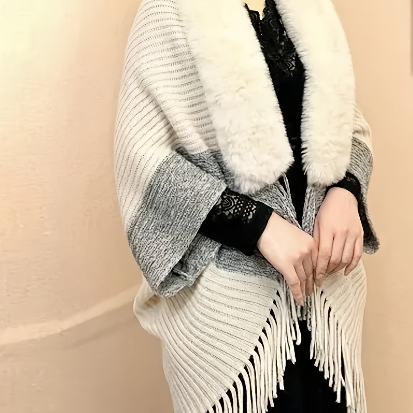 TEMU Color-block Stole, Soft And Comfortable Stole, Elegant And Stylish, Suitable For Daily And Party Dresses, A Christmas And New Year Holiday Gift