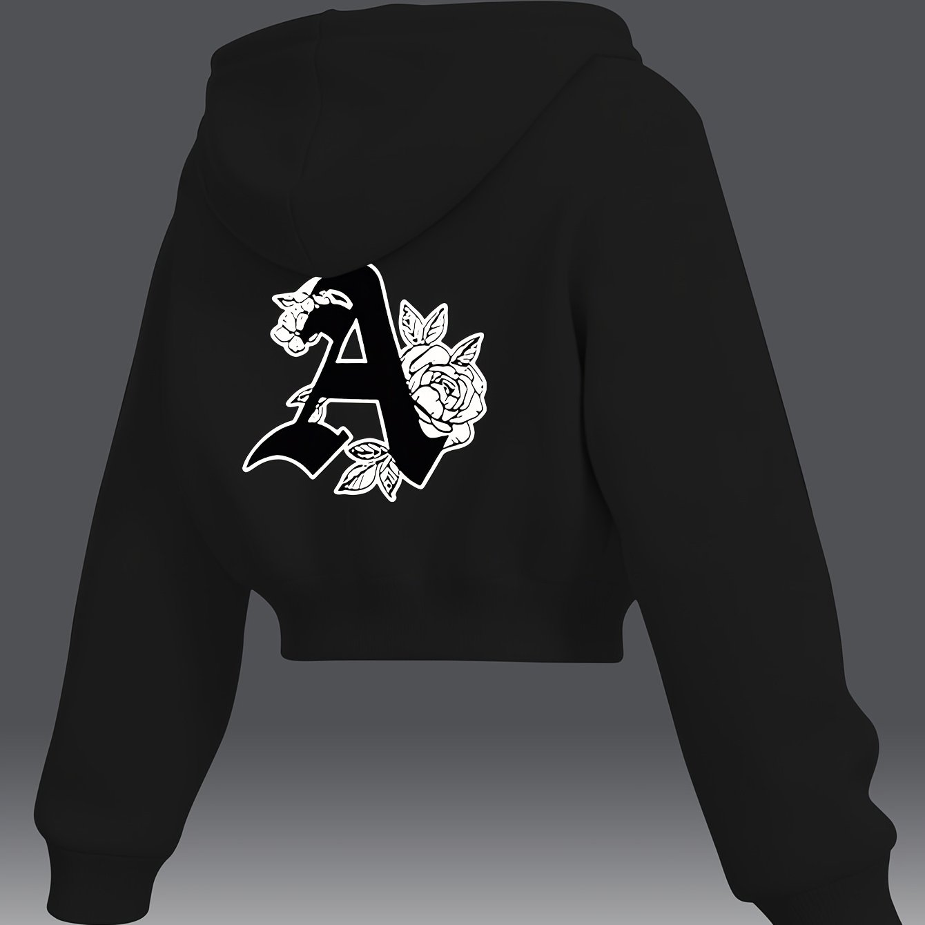 TEMU Autumn/winter Women's Cropped Hoodie, New Minimalist Style Versatile Top