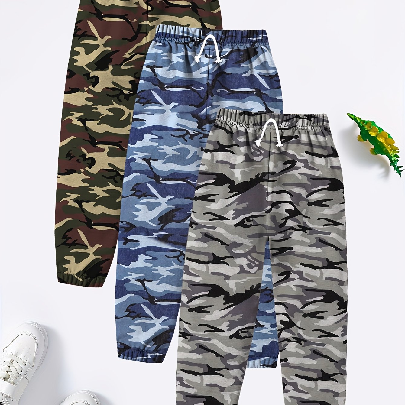 Image of Spring And Summer Autumn - 3-pc Stylish Casual Camouflage 3d Tapered Pants For Boys, For Outdoor