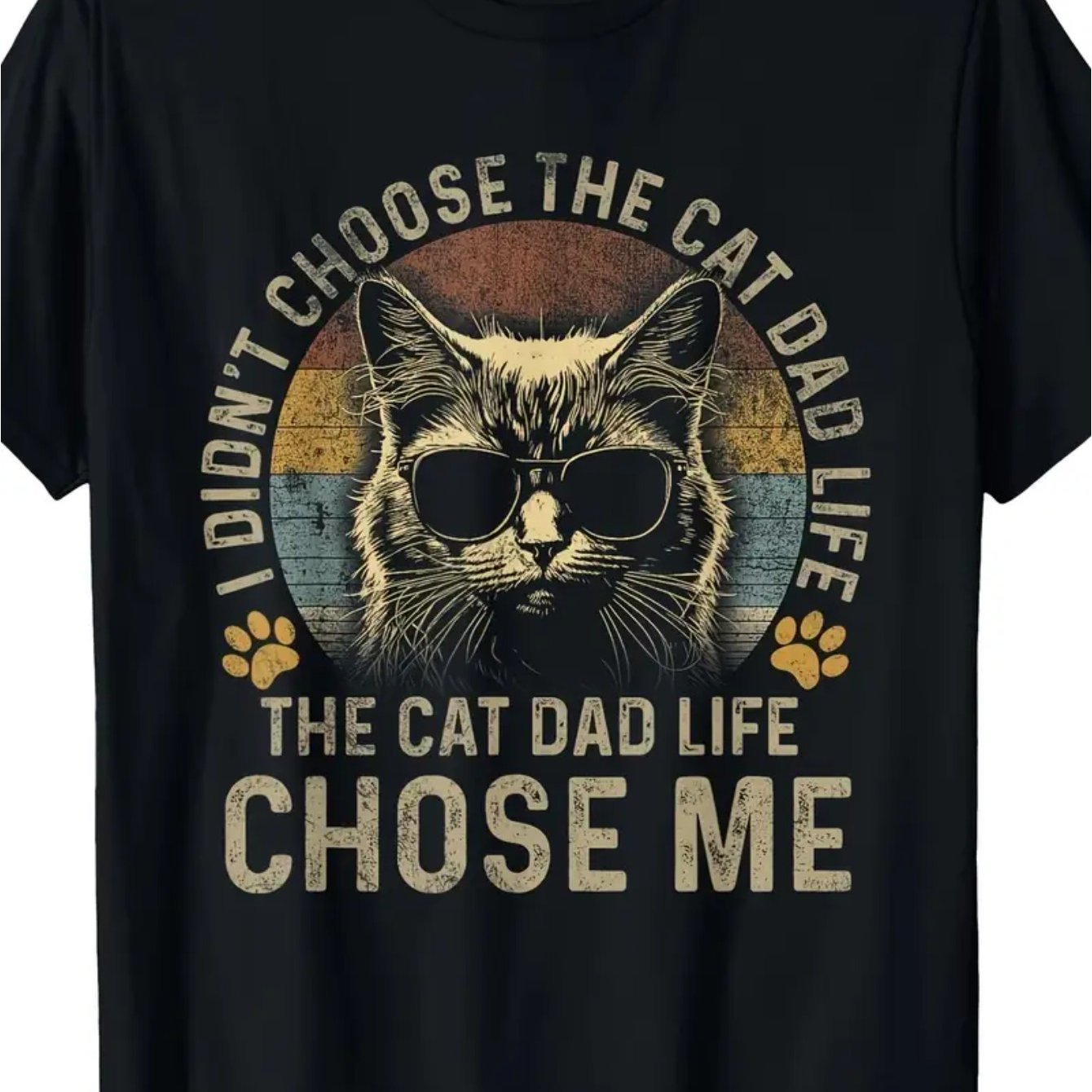 TEMU Men's T-shirt With ' Choose The Cat Dad Life, The Cat Dad Life Me'. Made From, This Short-sleeve Shirt Is Suitable For Men And Women. A Humorous