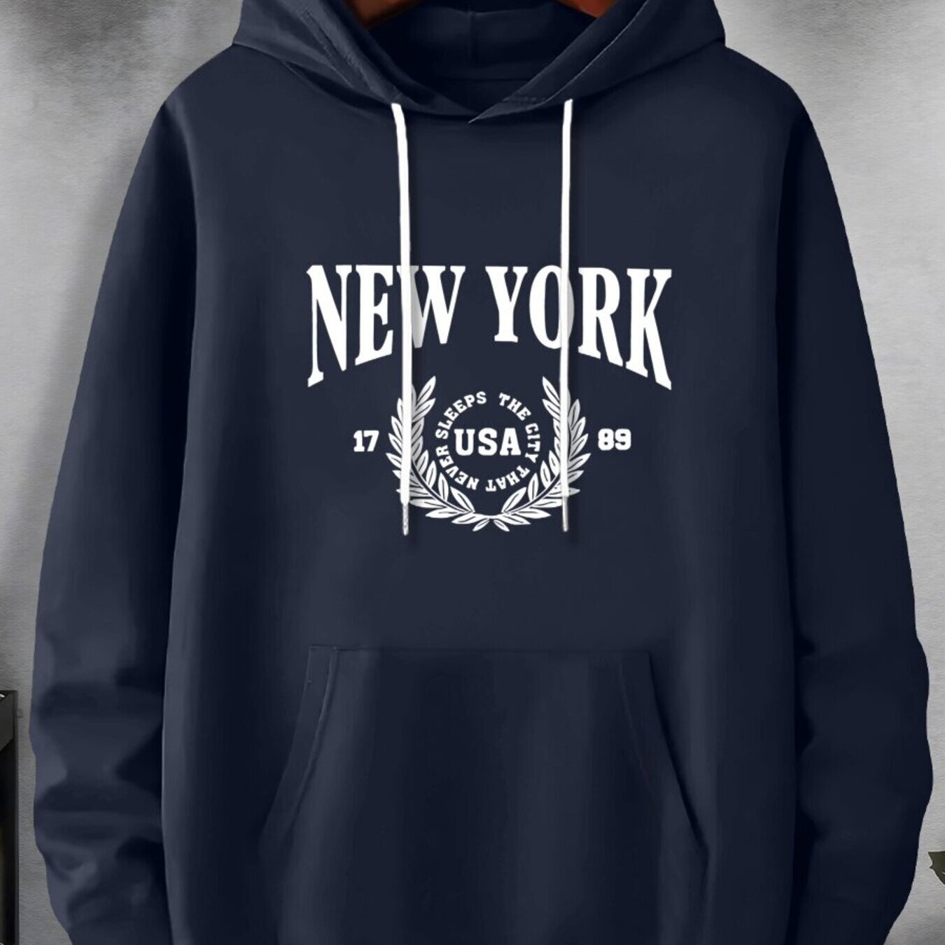 TEMU Sweat à capuche imprimé tendance, Sweat à capuche grande taille pour homme, Sweat à capuche imprimé anglais avec , vêtements grande taille pour