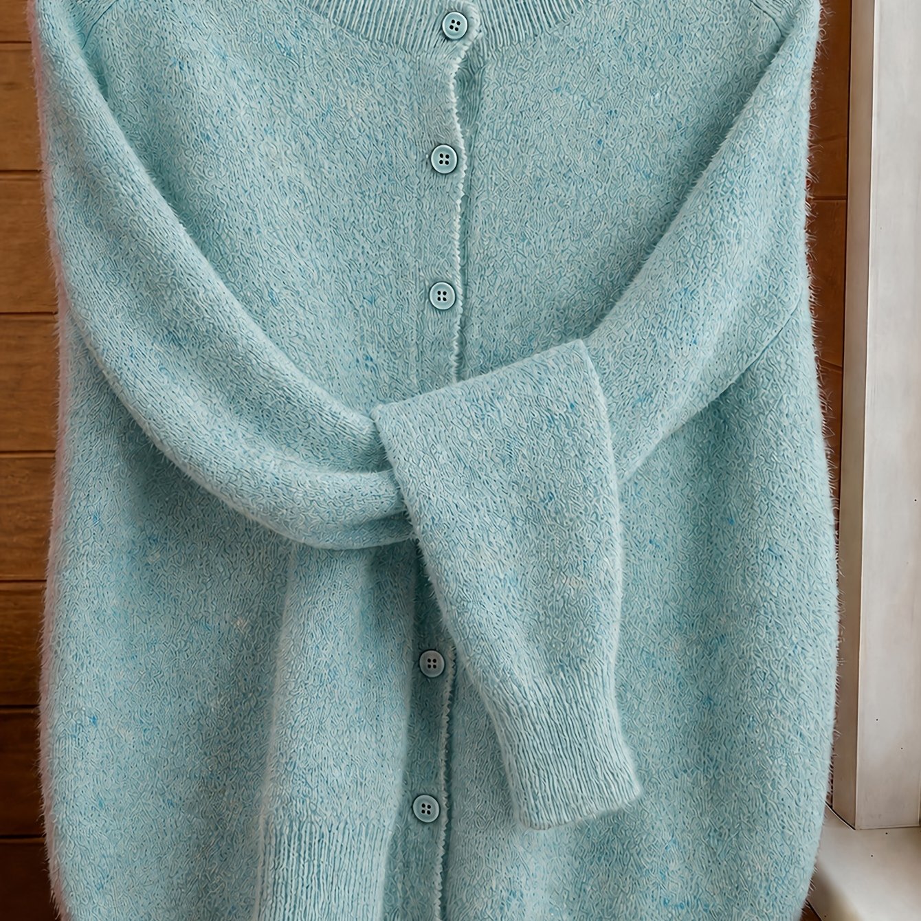 TEMU Pull à col rond uni printemps automne, cardigan ouvert boutonné, veste décontractée et , haut pour femmes , confortable et élégant, tendance
