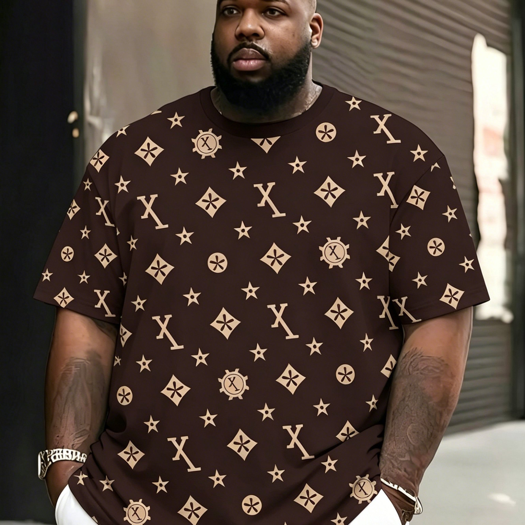 TEMU Men's Plus Size T-shirt - Breathable Short Sleeve Crew Neck Casual & Athletic Wear Suitable For All Ages, Teen To Men, Machine Washable Round