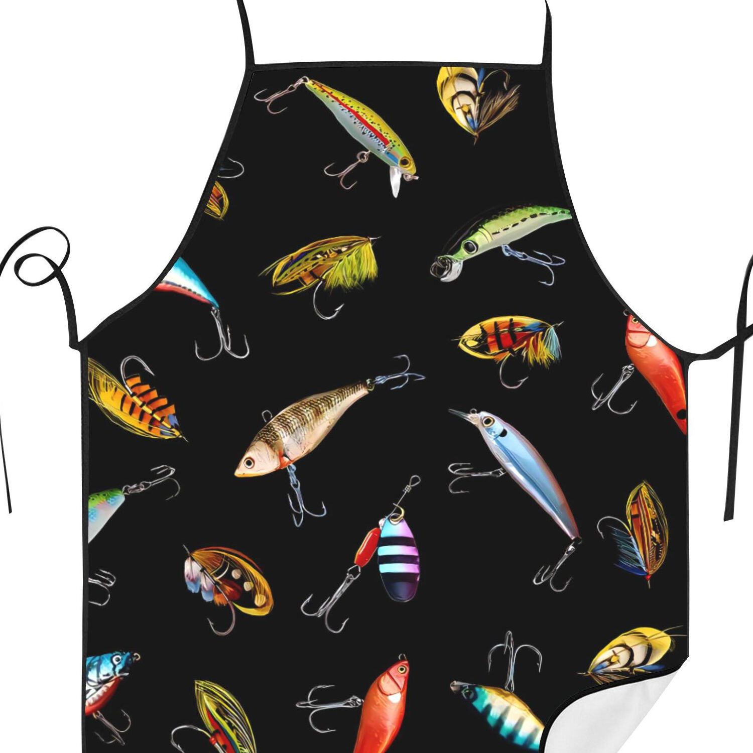 TEMU Fishing Lures Apron Cook For Man Woman Printed2d Print Design