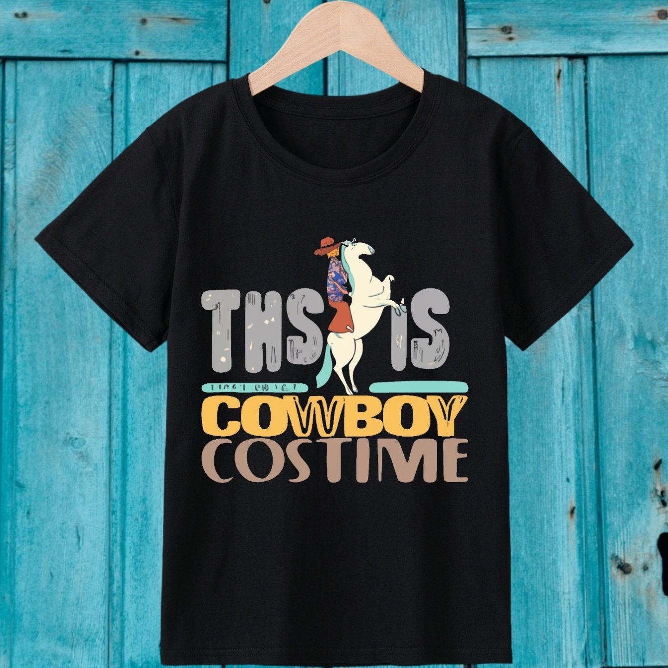 T Shirt Fille Imprime Cowboy - Déguisement enfant Vêtements Divers