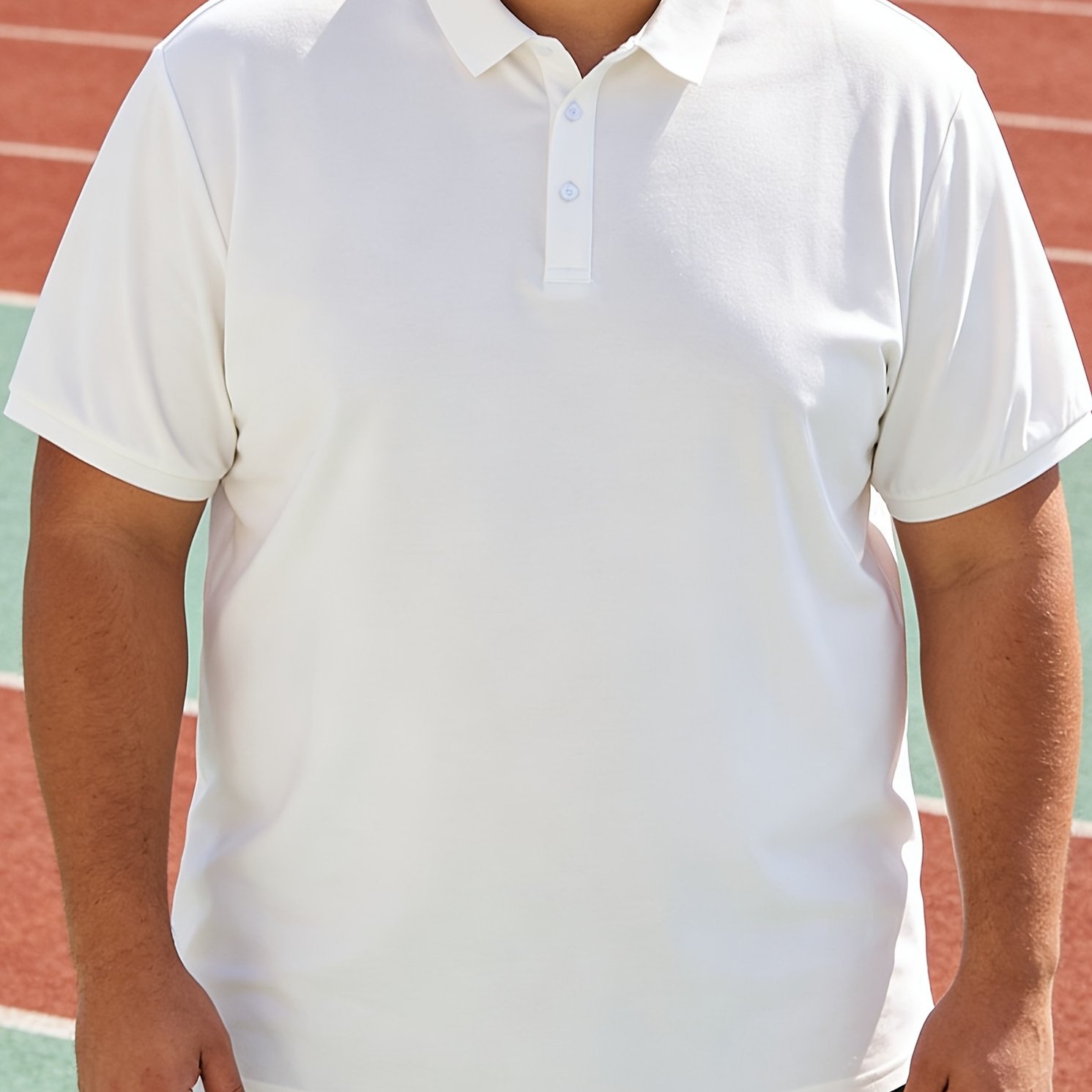 TEMU Men's Versatile Short-sleeve Shirt, Solid Color Light Business Casual Color Block, Plus Size