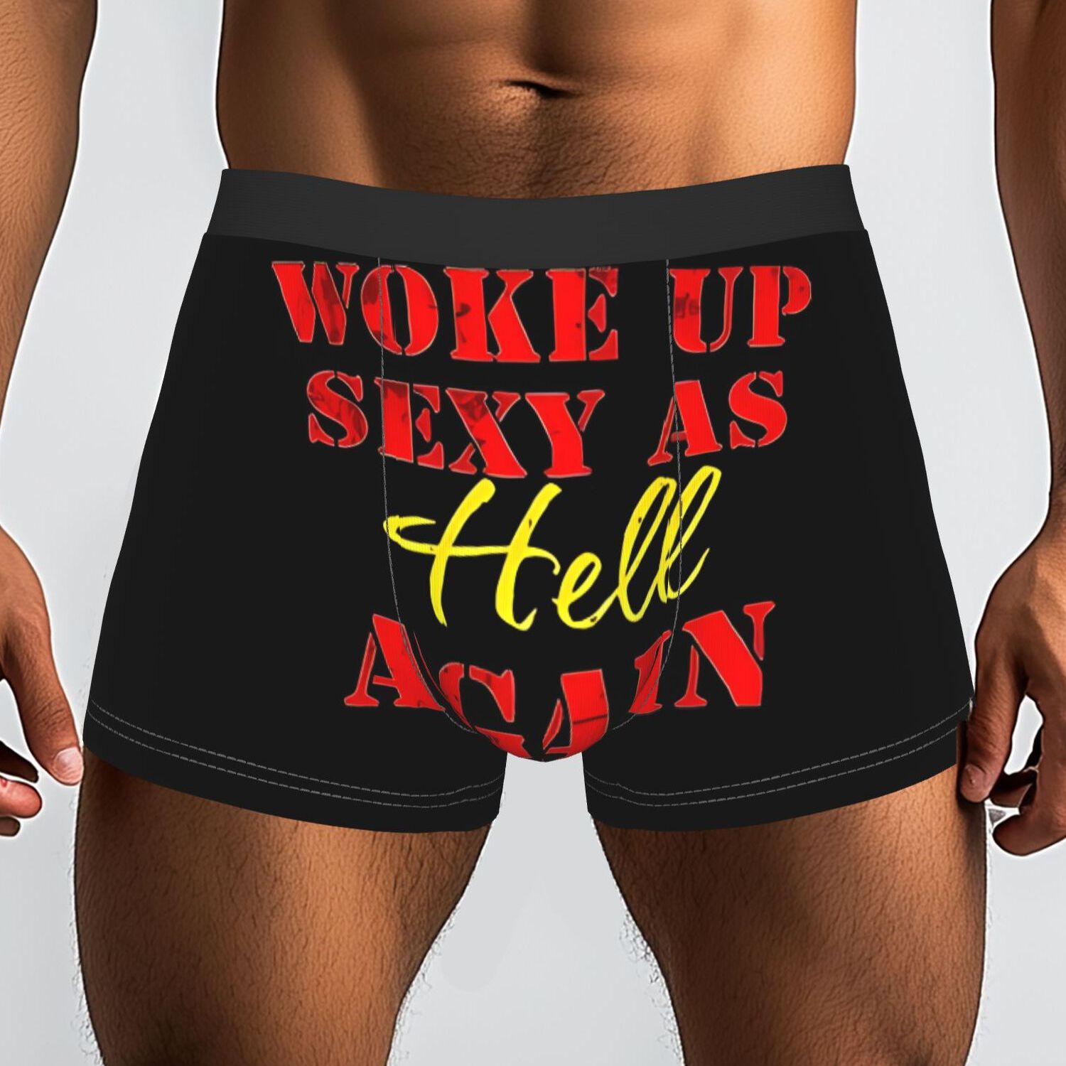 TEMU 1pc I Up Sexy As Again Men's Underpants Panties Male Underwear Print Shorts Boxer Briefs