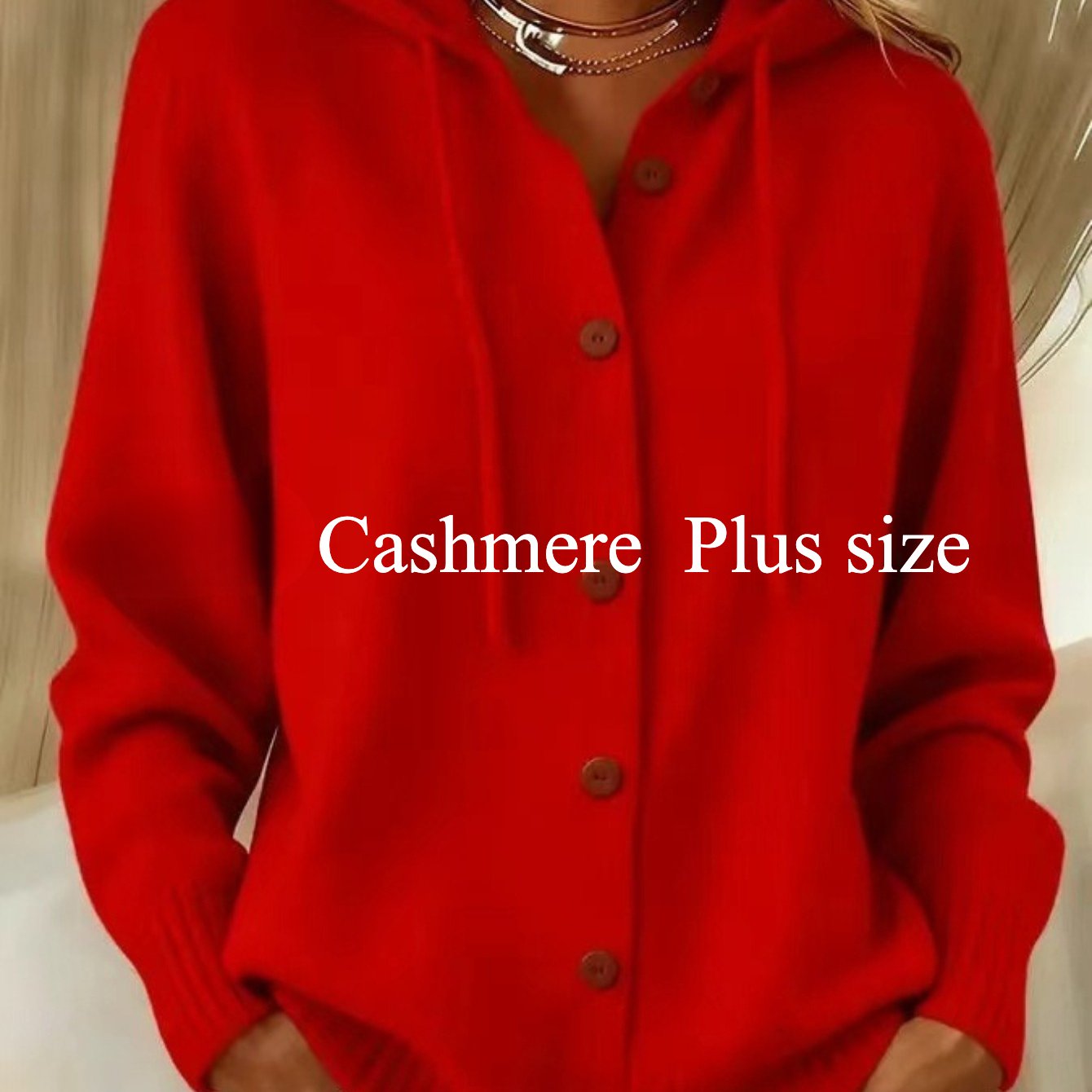 TEMU Plus Size, Plus Size Women Hooded Cardigan, Button Front Long Sleeve Thin Sweater, Soft Comfy Casual Outwear For Fall Winter, 0xl-5xl