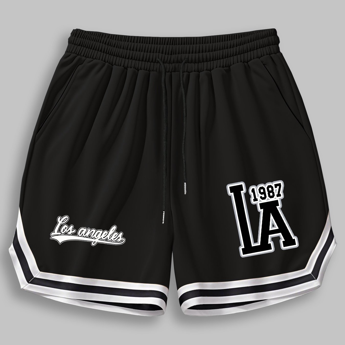 TEMU KOURRTER Pantaloncini sportivi da e da donna in maglia con stampa inglese "LA Los Angeles" americana, e di tendenza