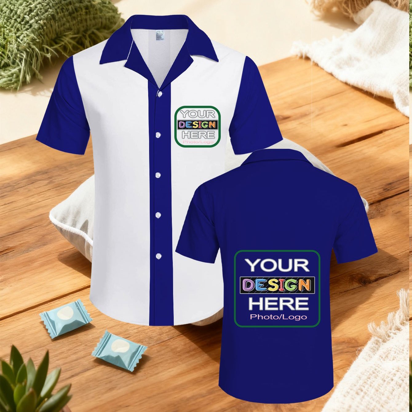 TEMU Customizable Men's Shirts With Options For Personalized Prints Or Logos - In 10 Colors, Featuring A Button- Collar Design, Perfect For Adult