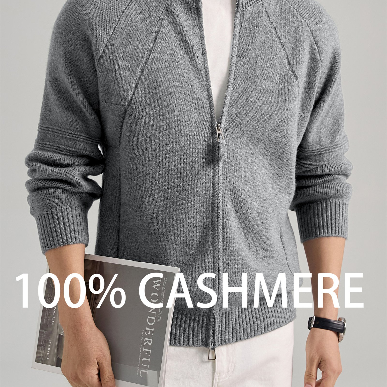 TEMU Zbzp Autumn Winter Knit 3d Solid Mid-high Neck Sweater, Basic Knit Cardigan For Men, Fashion Long-sleeve Jacket, Mongke