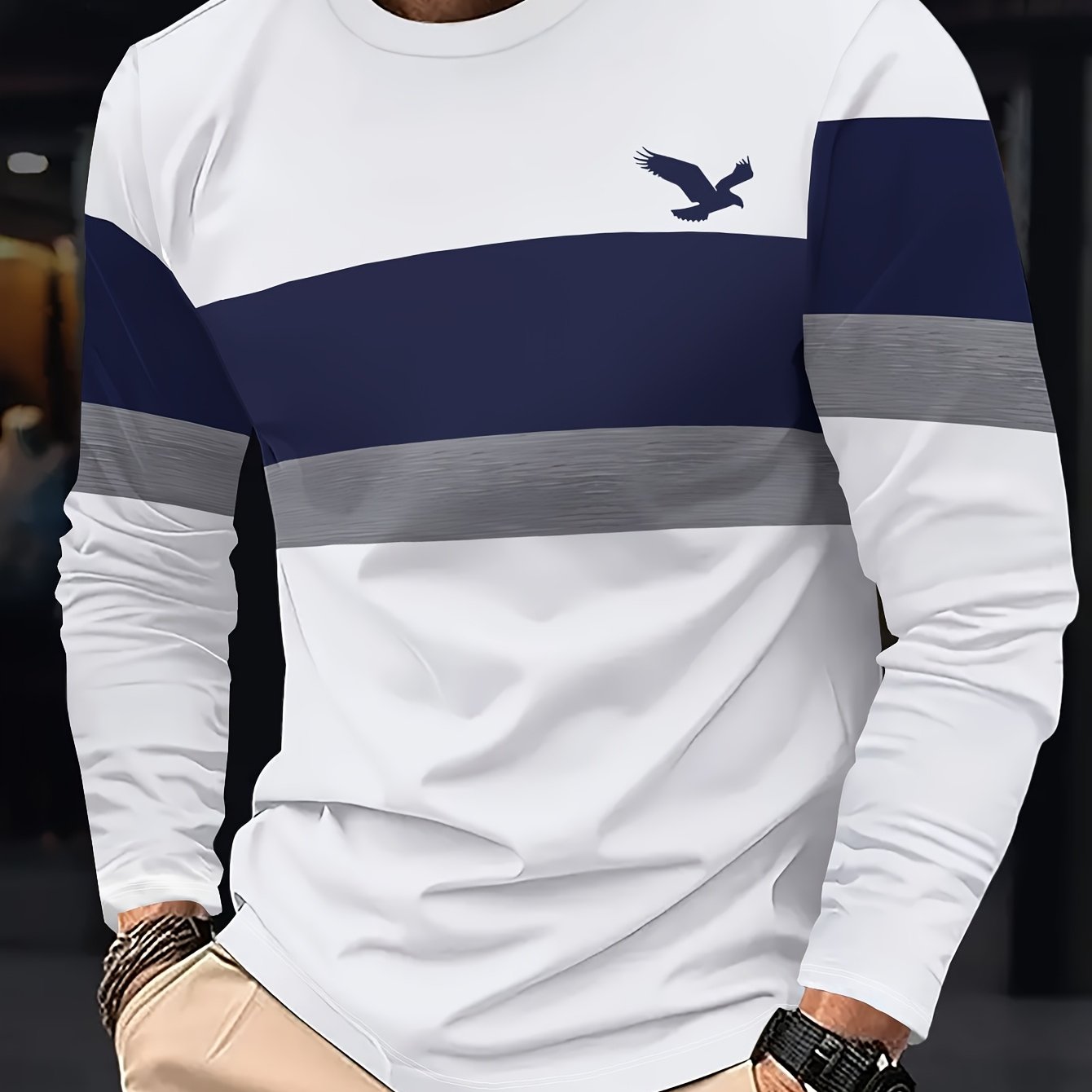 TEMU Novelty Men's Fashion Casual Long Sleeve T-shirt