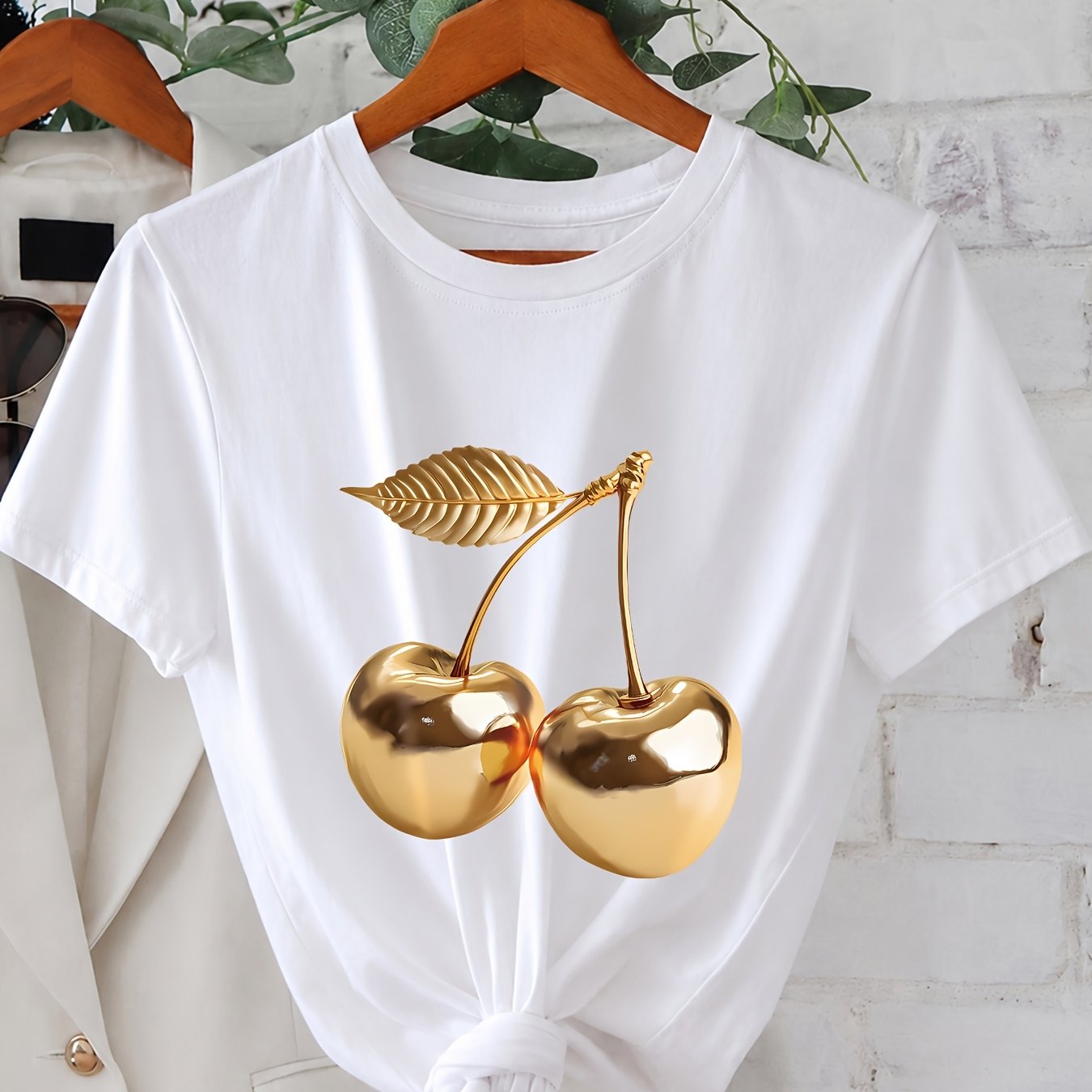 2026 Spring/summer New Women's Round Neck Print Fashion Summer Cool Short Sleeve Casual T-shirt