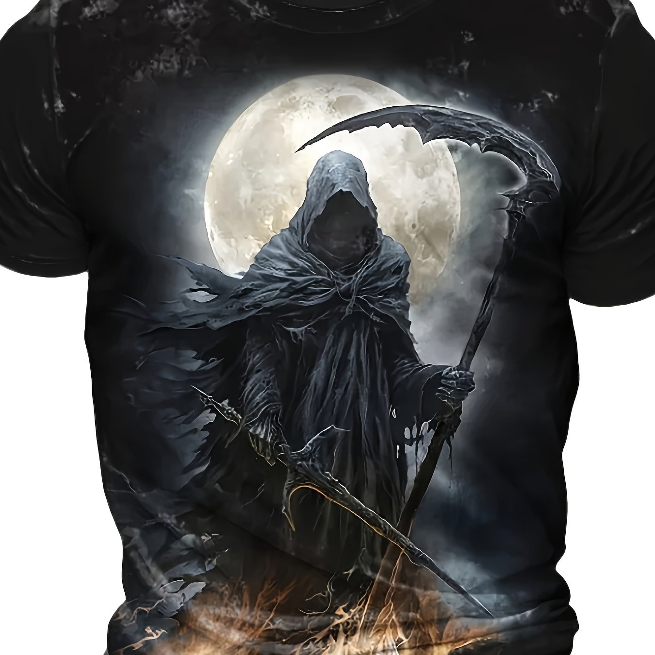 Image of Vintage Men's Skull T Shirt 3d Print Skull Death T-shirts For Men Horror Short Sleeve Oversized Tops Tee Shirt For Man Moon Clothing