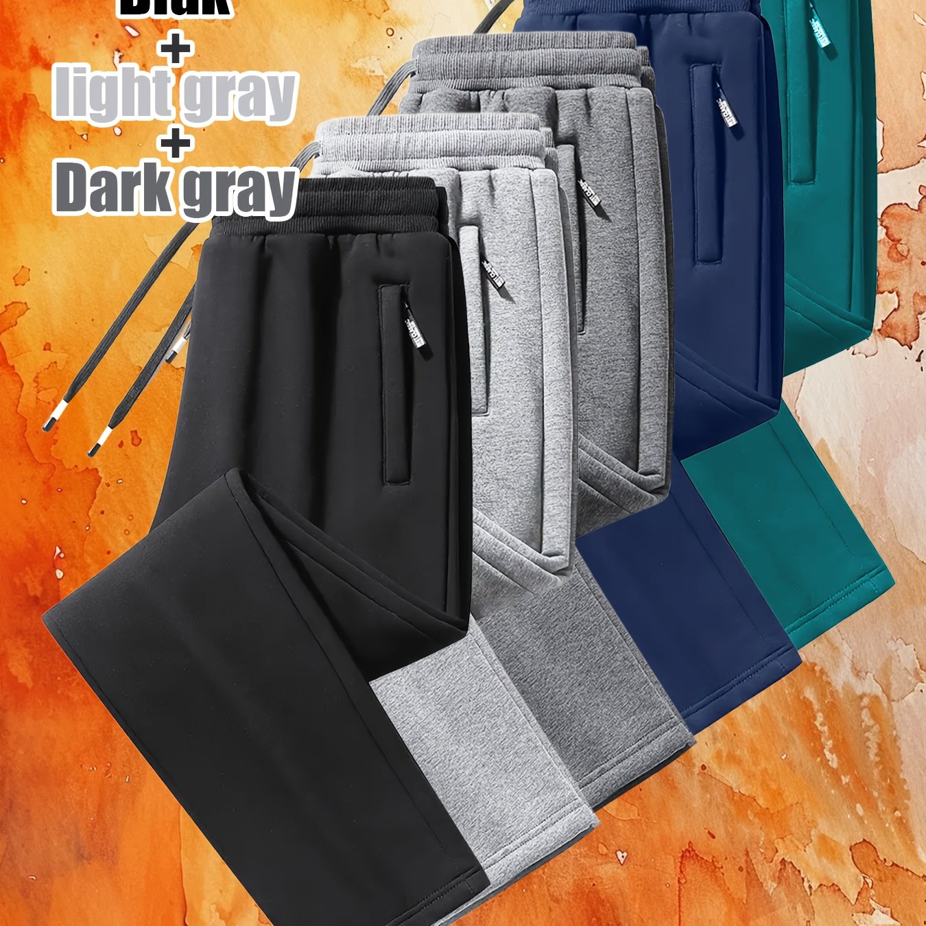 TEMU 3pcs Men's Jogging Fashion Sport Pants, Made Of Comfortable Fabric. Soft And Comfortable, With Dual-side Zipper Pockets And A Back . Ideal For ,