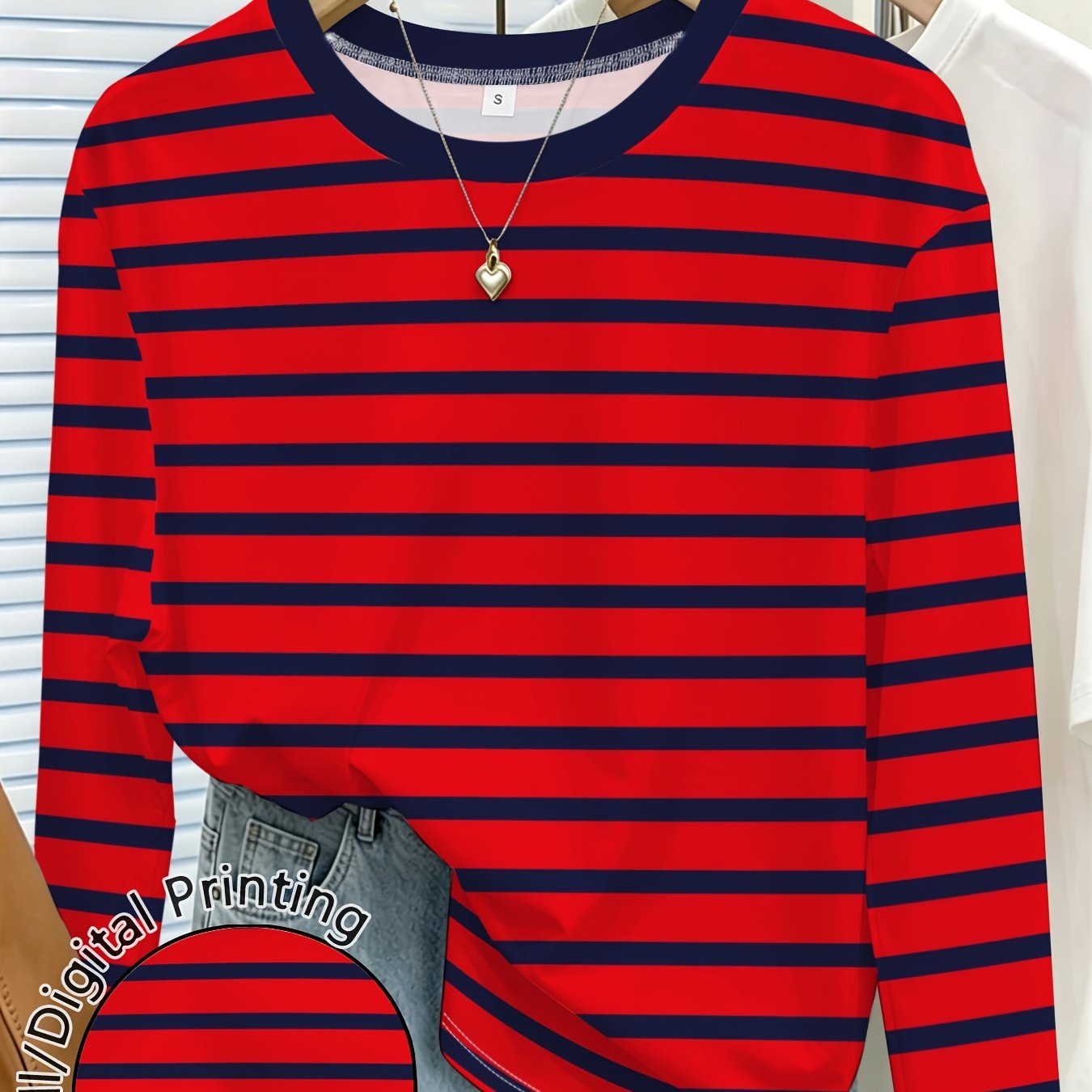TEMU Women's Elegant Crew Neck Long Sleeve T-shirt - Soft Opaque -compatible Basic Top, Non-sheer Suitable For Spring/autumn Layering, Machine