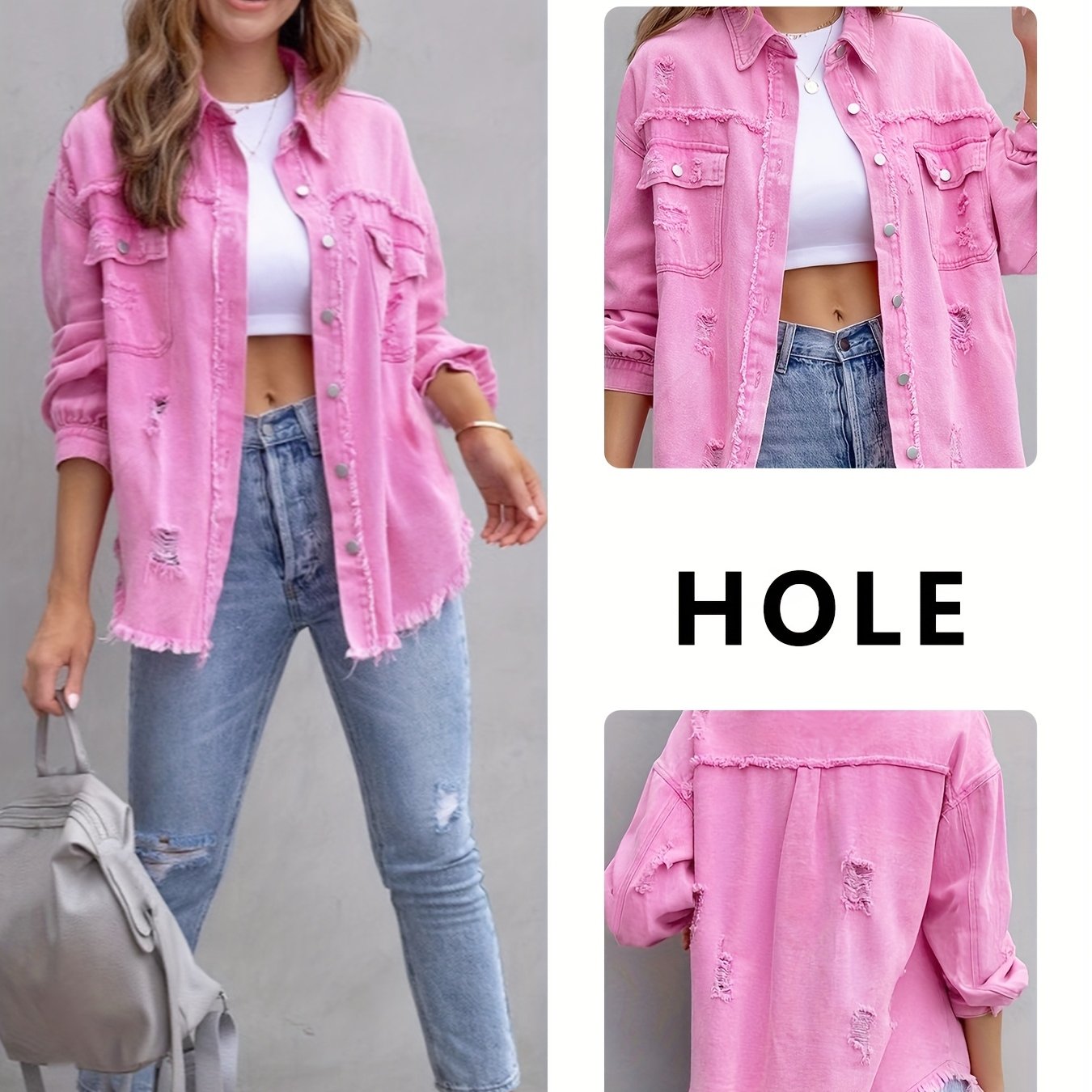 Image of Luxury Dopamine, Shirt, Women's Coat, , Summer, Autumn And Winter Styles, Tops, Mid-length, Denim, Cardigan
