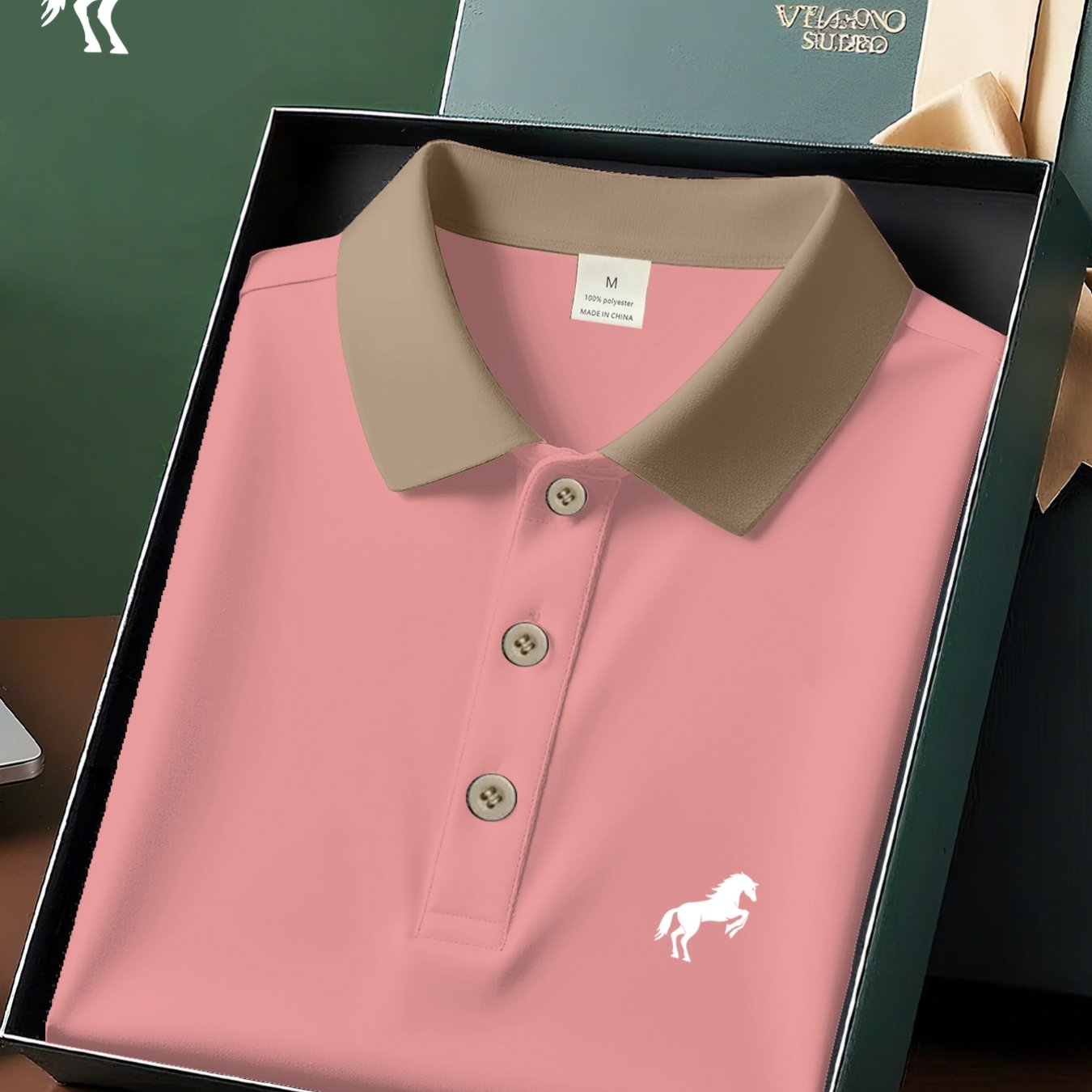 TEMU Wr3362 Stylish And British-style Men's Short-sleeve Shirt, Print Men's T-shirt - Breathable And Cool - Suitable For Business Casual, Machine
