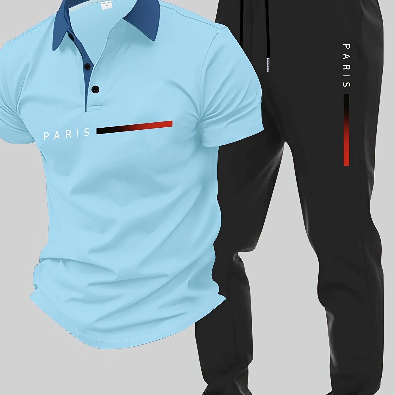 TEMU American Style Paris Multi-print Men's Shirt Top And Bottom Set