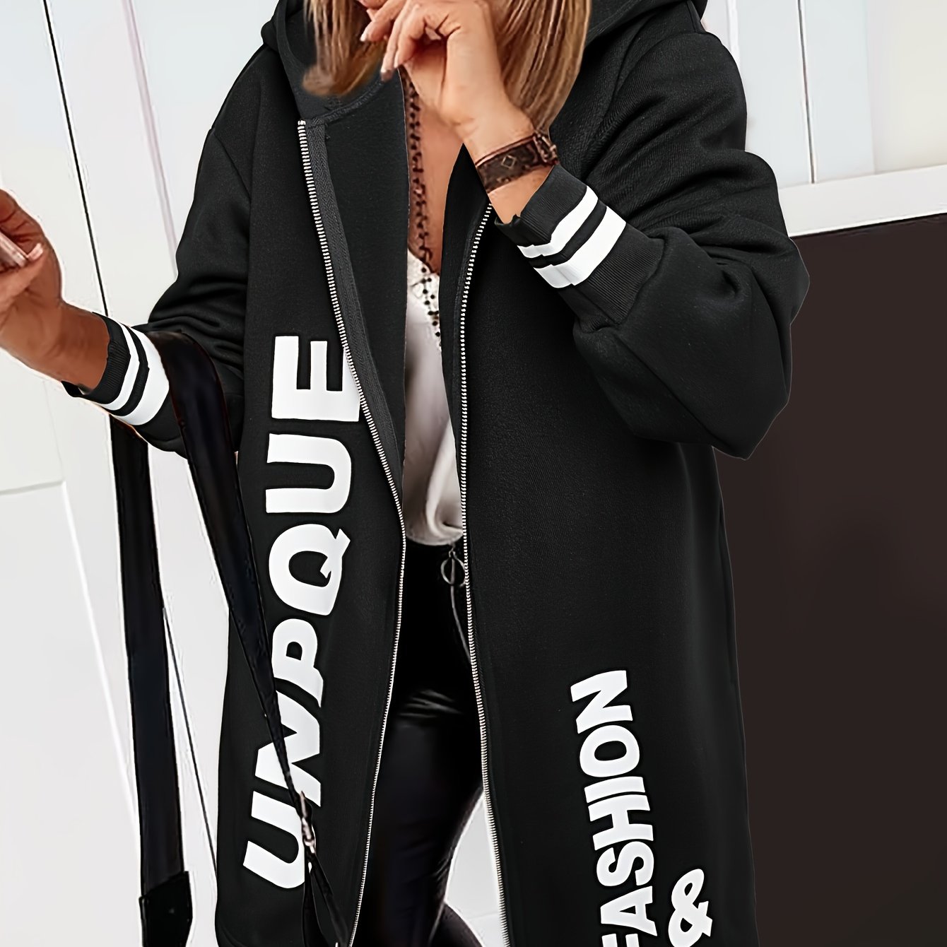 Cross-border Casual Zipper Hooded Sweatshirt For Women Yd88